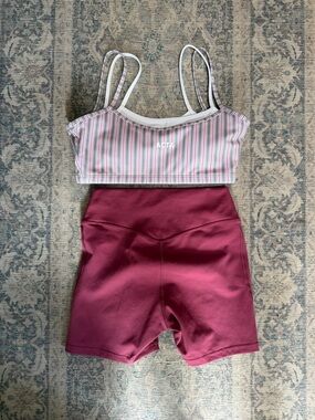 Acta Wear small workout set biker shorts& edge bra